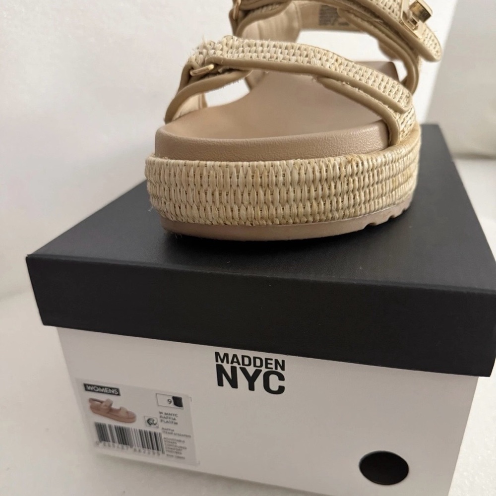 Madden NYC Beige Braided Espadrille Platform Sandal - Picture 2 of 11